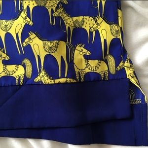 Blue and Yellow Horse Shift Dress